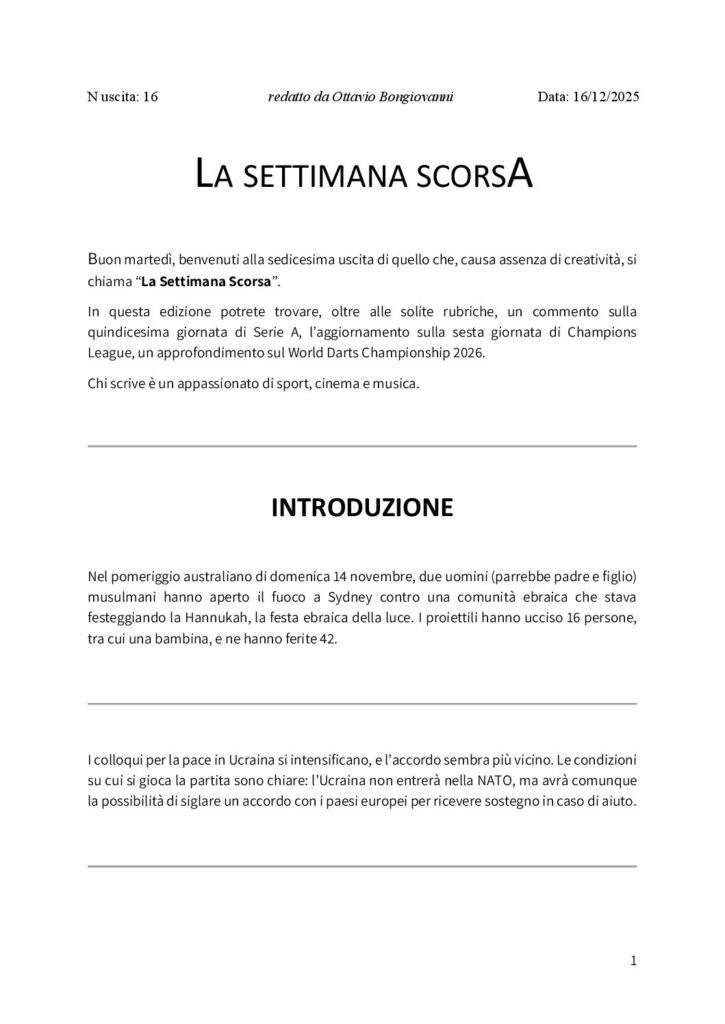 thumbnail of 016 LA SETTIMANA SCORSA n.16 20251216