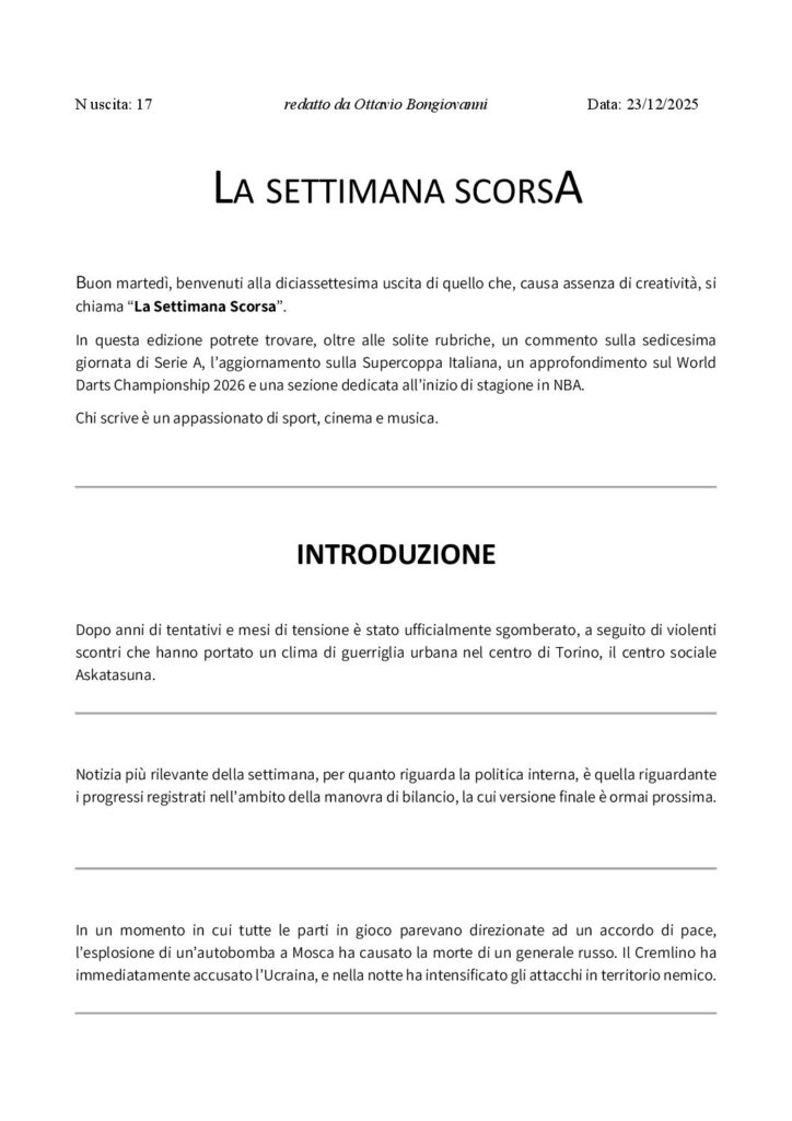 thumbnail of 017 LA SETTIMANA SCORSA n.17 20251223